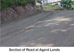 road section at Agard Lands