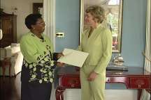 H.E. Ms. Marianne Dacosta presents Letters of Credence to Governor General H.E. Dame Pearlette Louisy