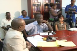 Planning Minister Richard Fredrick at press conference