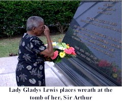 Lady Lewis pays tribute to her husband