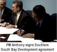 PM Anthony signs Soufriere South Bay Development agreement