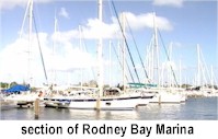 Yachts docked at Rodney Bay