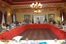 CARICOM Heads of Government and Leaders of Parliamentary Opposition discussing issues