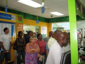Fans flock to the ICC CWC 2007 Official Ticket Centre in Saint Lucia earlier today as Phase 3 of Public Ticketing for the ICC Cricket World Cup began