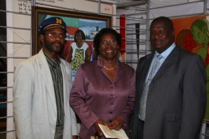 Cedric George, Governor General Dame Pearlette Louisy and Prime Minister Hon. Stephenson King