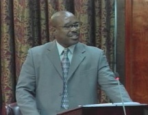 Hon. Richard Fredrick making a point in Parliament