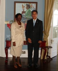 Amb. H.E Amos Radian with Governor General H.E Dame Pearlette Louisy